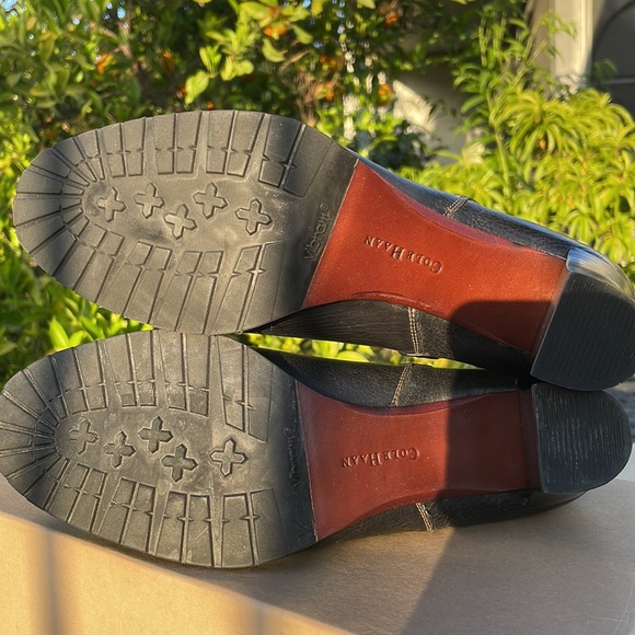 Cole Haan Black Leather Heeled Boots - Picture 4 of 5